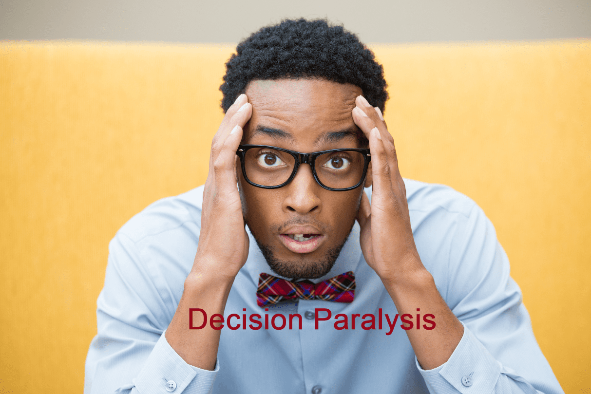 man with decision paralysis