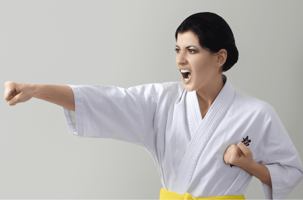 woman doing martial arts