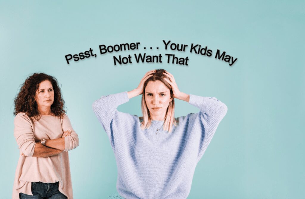 Mom and adult daughter having a disagreement