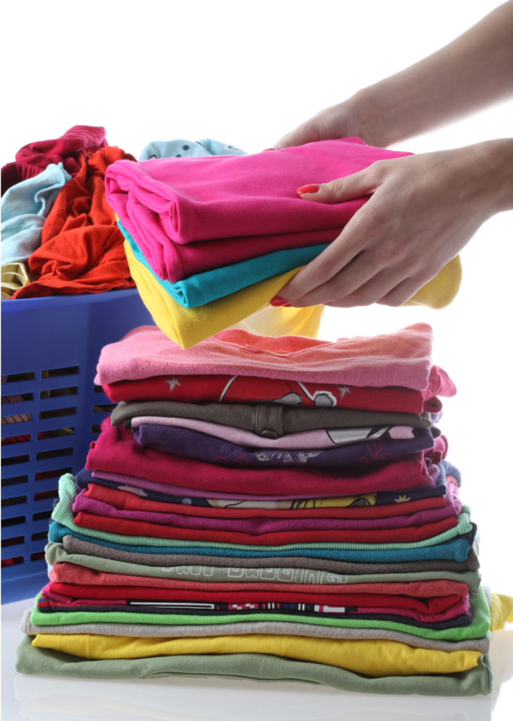 folded pile of laundry