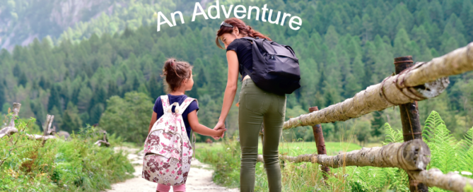 mother and young daughter going on a hike