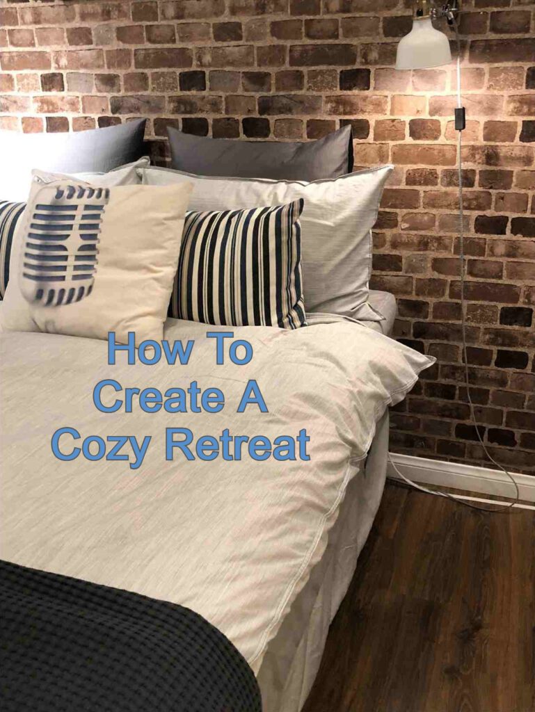 A comfy bed in a peaceful, soft-lit bedroom