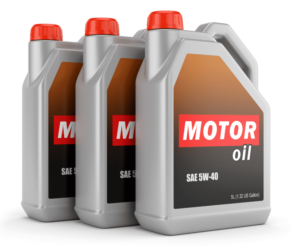 3 jugs of motor oil