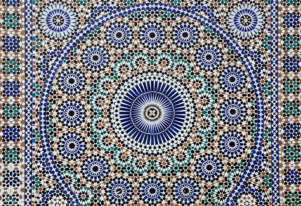 intricate blue moroccan tile