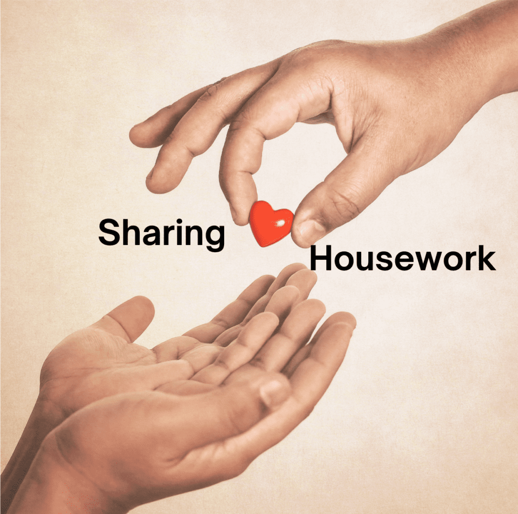 One hand with a small red heart reaching down to place the heart in 2 cupped hands against a light brown background.