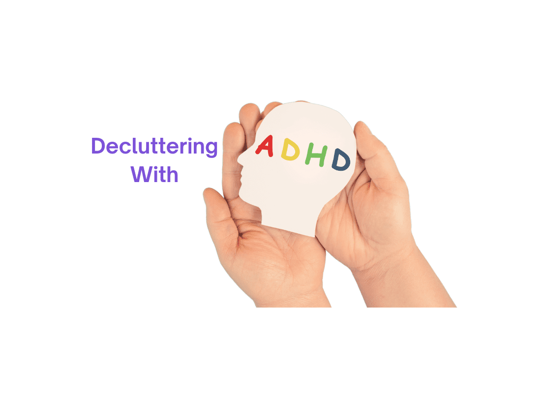 Pair of hands holding a paper cut-out that says ADHD